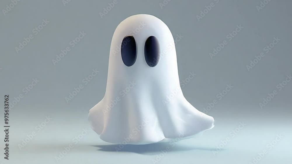 3d render of a cute ghost 3D kawaii style floating. Adorable animated character coming forward, booing and twirling. Animated Halloween character 4k video 3d render of a cute ghost 3D kawaii style floating. Adorable animated character coming forward, booing and twirling. Animated Halloween character 4k video