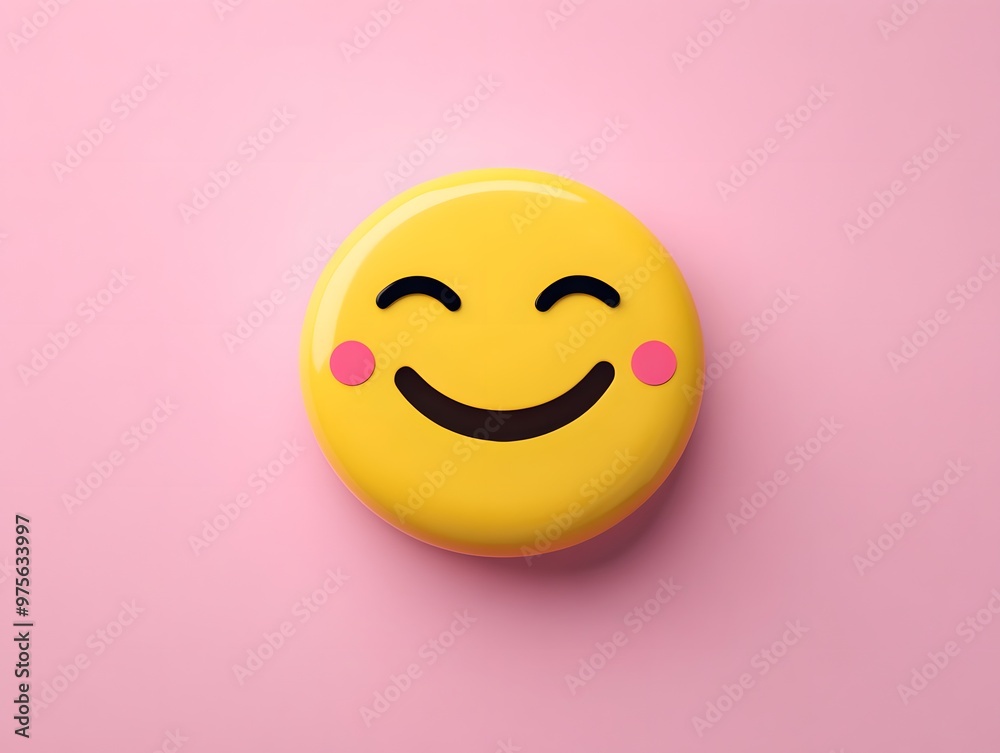 A cheerful yellow smiley face on a pink background, symbolizing happiness and positivity. A cheerful yellow smiley face on a pink background, symbolizing happiness and positivity.