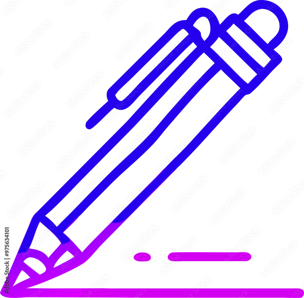 pen, icon outline gradient pen, icon outline gradient