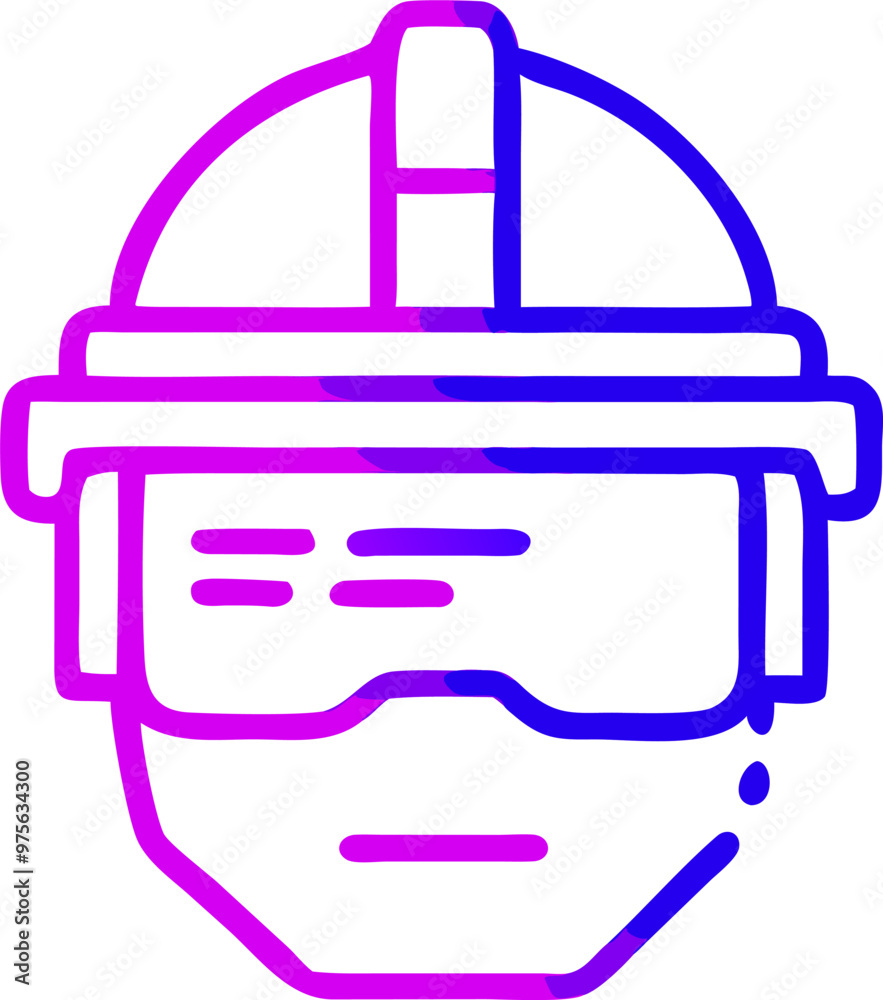 virtual reality helmet, icon outline gradient virtual reality helmet, icon outline gradient