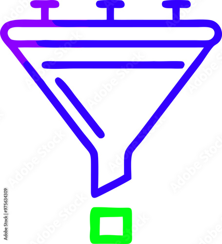 lead generation funnel icon app, icon outline gradient