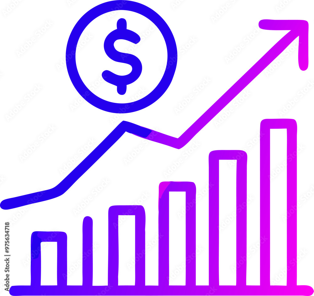 increase conversion and increase profits, icon outline gradient increase conversion and increase profits, icon outline gradient