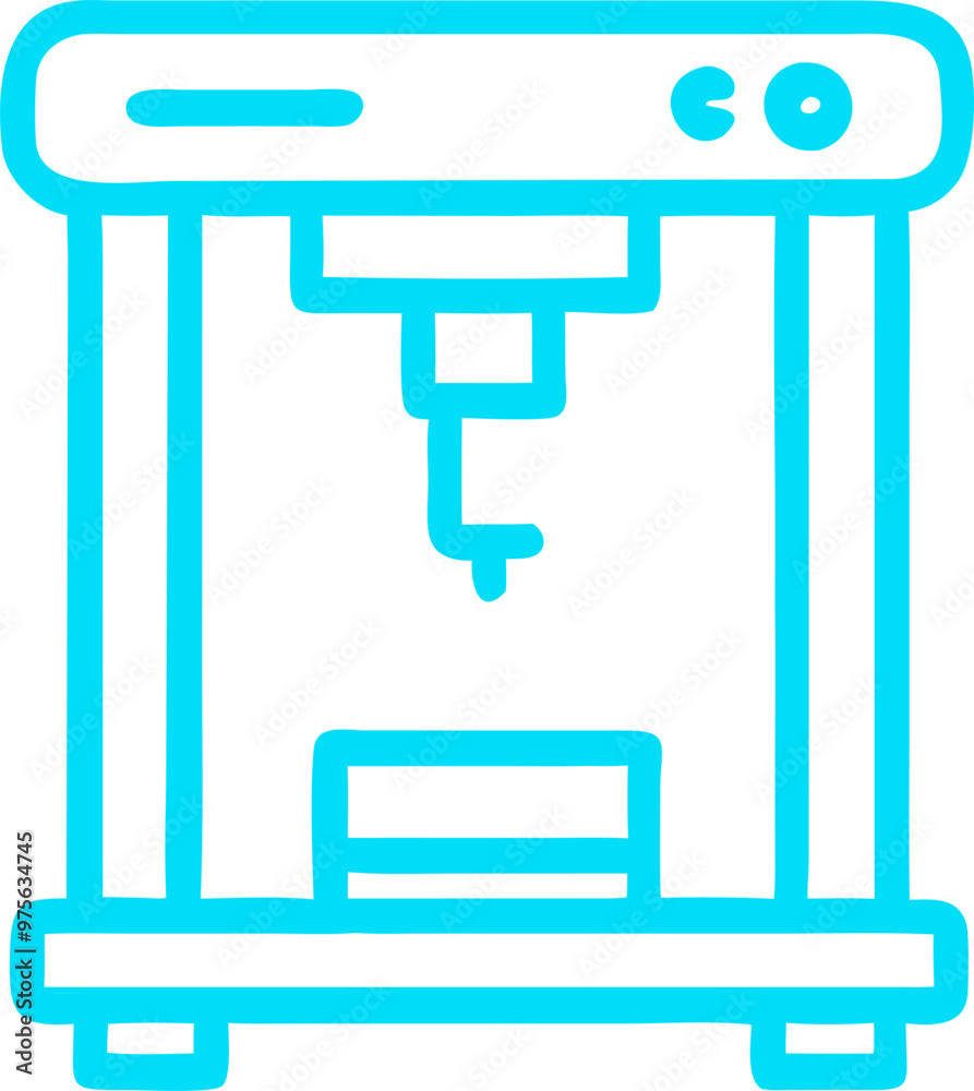 3d printer icon, icon outline gradient 3d printer icon, icon outline gradient