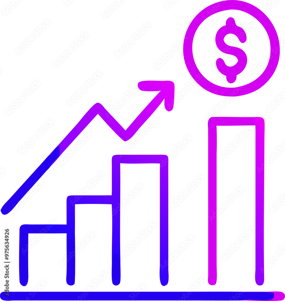 increase conversion and increase profits, icon outline gradient increase conversion and increase profits, icon outline gradient