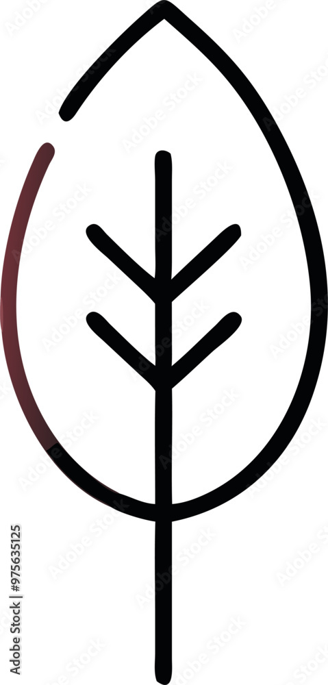 Obraz premium patern leaf, icon outline gradient