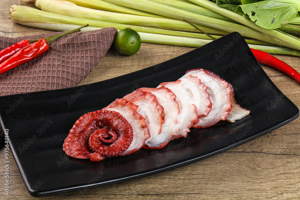 Raw octopus sashimi snack apetizer Raw octopus sashimi snack apetizer