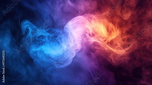 Abstract Smoke Art: Blue and Orange Swirls