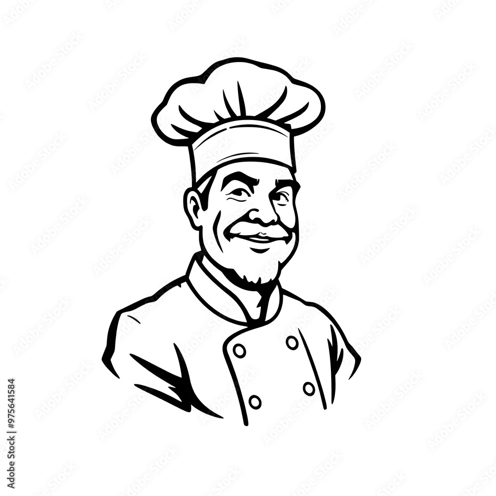 Chef logo design, portrait on white background. Generative AI Chef logo design, portrait on white background. Generative AI
