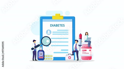 Medicine diabetes concept. Animation video 2d clip 4k	