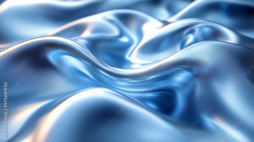 Obraz premium Abstract Flowing Blue Silk Texture Generative AI