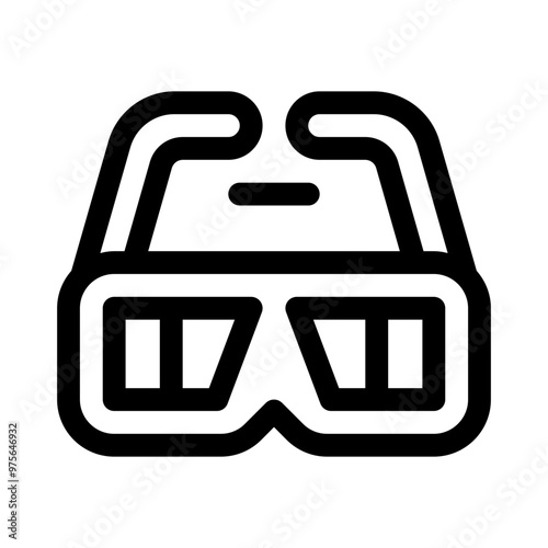 3D glasses line icon
