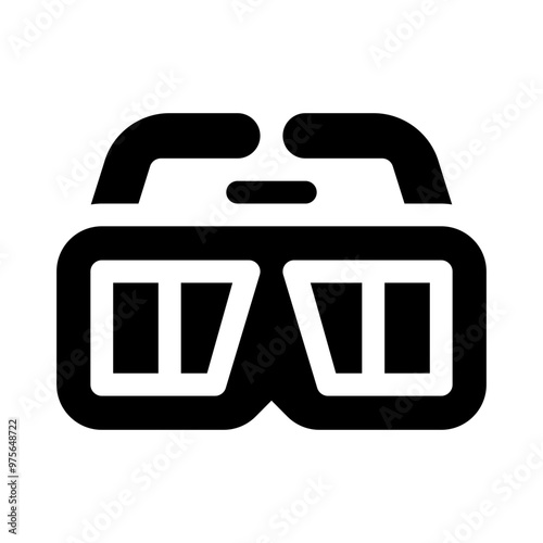 3D glasses glyph icon