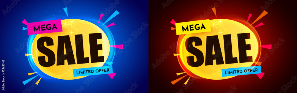 Fototapeta premium Discount creative composition. Mega Sale.