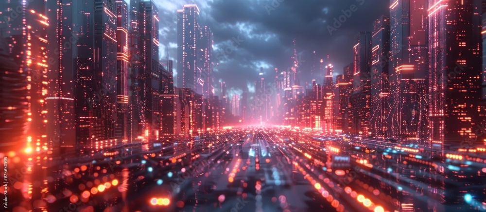 Quantum Circuitry and Cryptographic Data Streams in a Futuristic Cityscape Complex mathematical equations dynamic interface elements Quantum Circuitry and Cryptographic Data Streams in a Futuristic Cityscape Complex mathematical equations dynamic interface elements