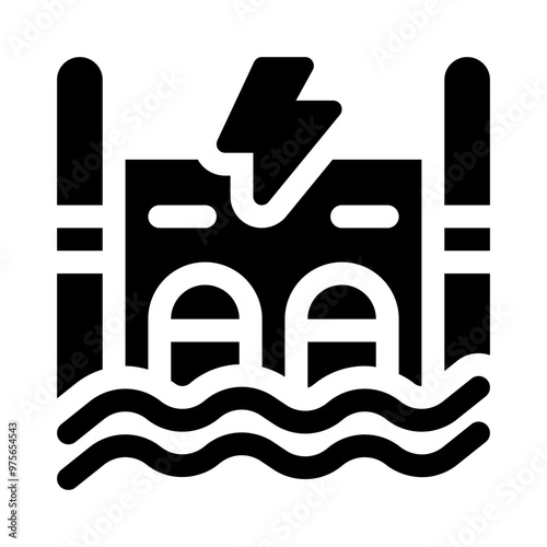 Hydropower Dam glyph icon