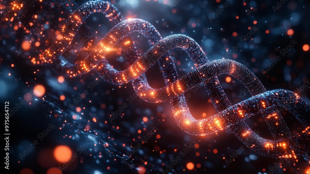 Digital DNA Strand Futuristic Technology Concept Generative AI Digital DNA Strand Futuristic Technology Concept Generative AI