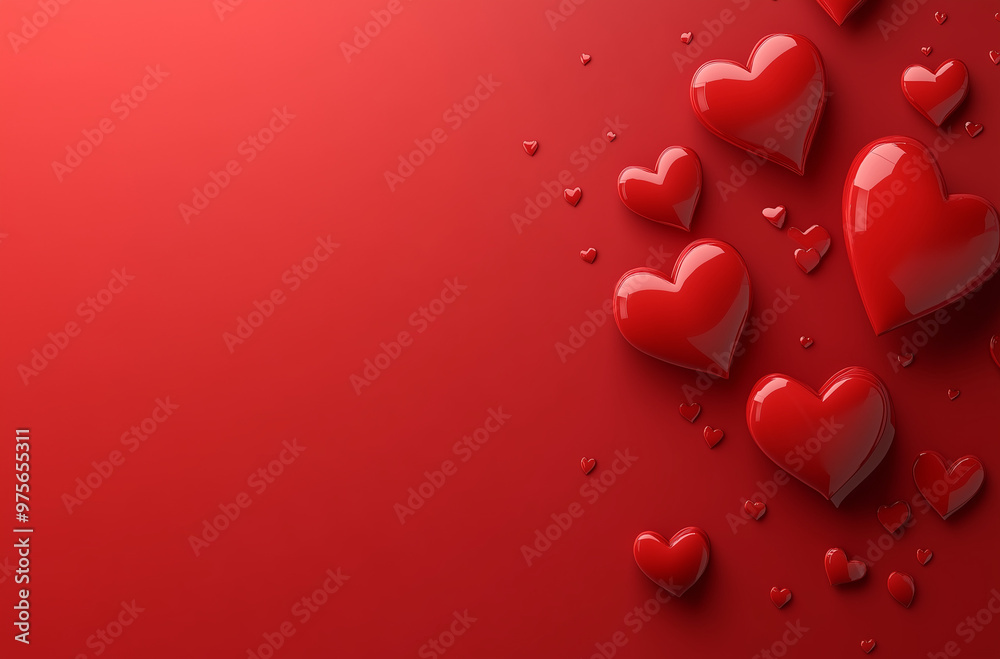 Valentine's Day Love Card Design with Hearts and Custom Text Space Valentine's Day Love Card Design with Hearts and Custom Text Space