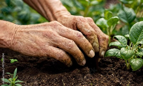 person planting a tree photo