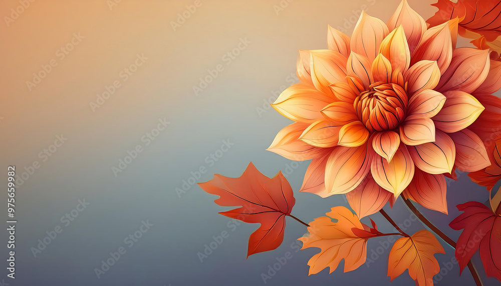 Autumn dahlia flower, placed against a simple backdrop with space for text, perfect for_1(64) Autumn dahlia flower, placed against a simple backdrop with space for text, perfect for_1(64)