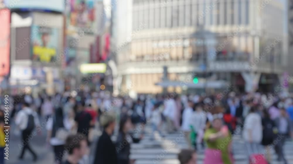 街を行き交う群衆　ぼかしイメージ