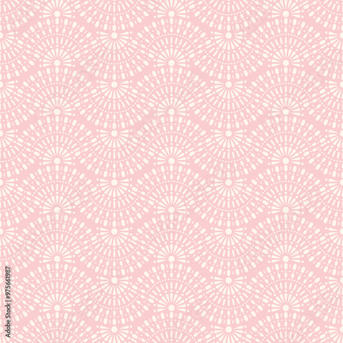 Pastel Pink Wavy Lace Seamless Vector Repeat Pattern