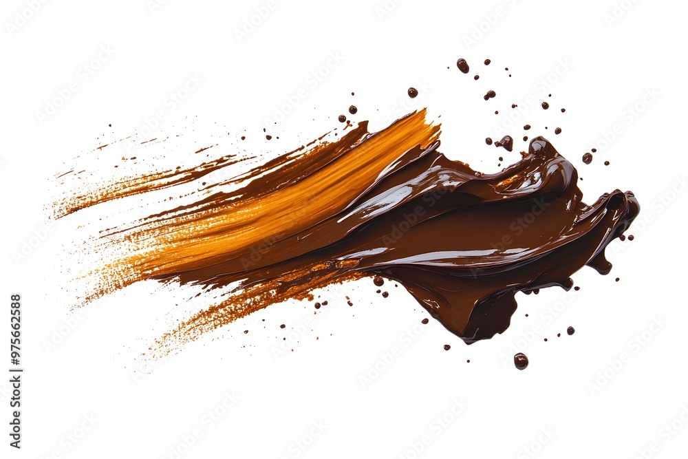 A brown and orange splatter of paint on a white background A brown and orange splatter of paint on a white background