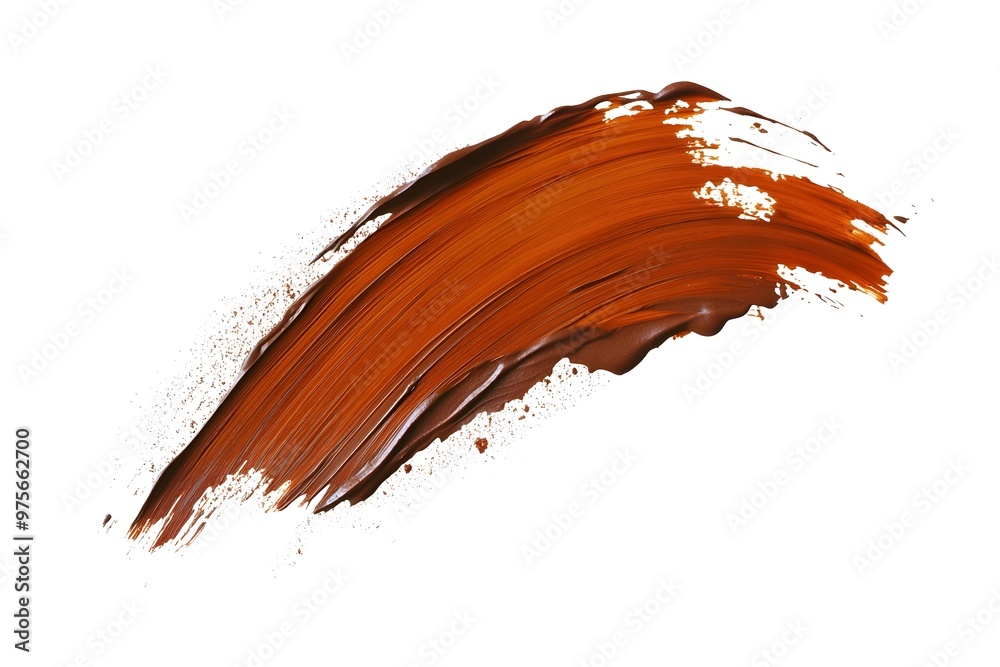 A brown brush stroke on a white background A brown brush stroke on a white background