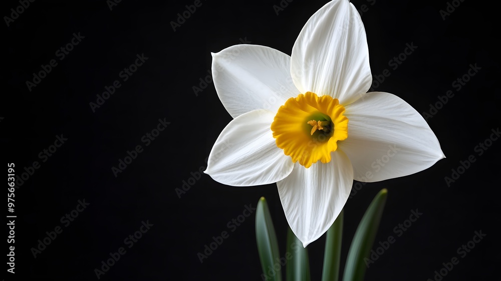 195. A single white daffodil with clean petals 195. A single white daffodil with clean petals