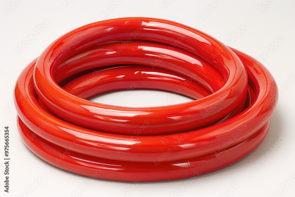 Red Rubber Tubing Coiled into a Circle Red Rubber Tubing Coiled into a Circle