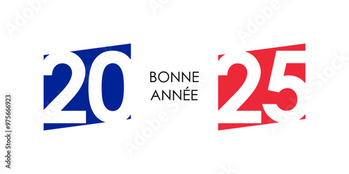 2025 happy new year french text with france flag