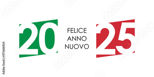 2025 happy new year italian text with italy flag