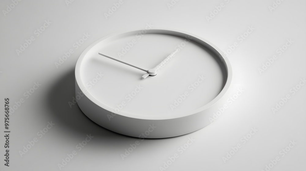 172. A classic white clock with minimalistic hands 172. A classic white clock with minimalistic hands
