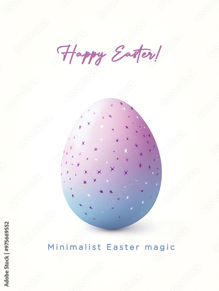 Pastel Easter Egg with Star Patterns - Minimalist Easter Card Pastel Easter Egg with Star Patterns - Minimalist Easter Card
