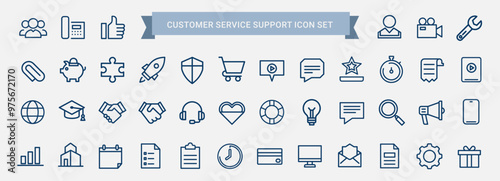 customer service support line art icons ideas