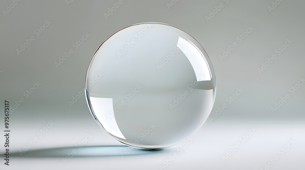 157. A pristine white crystal ball with a subtle shine 157. A pristine white crystal ball with a subtle shine