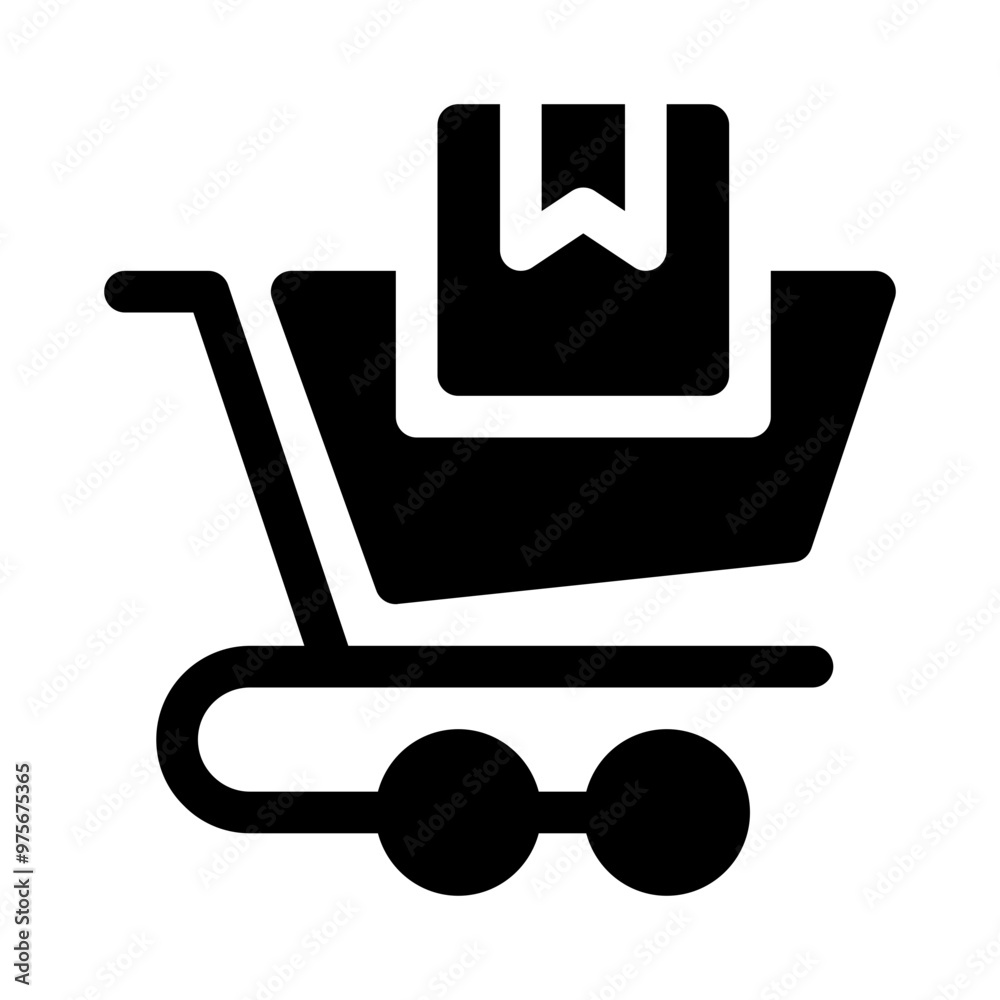 Shopping Cart with Sale glyph icon