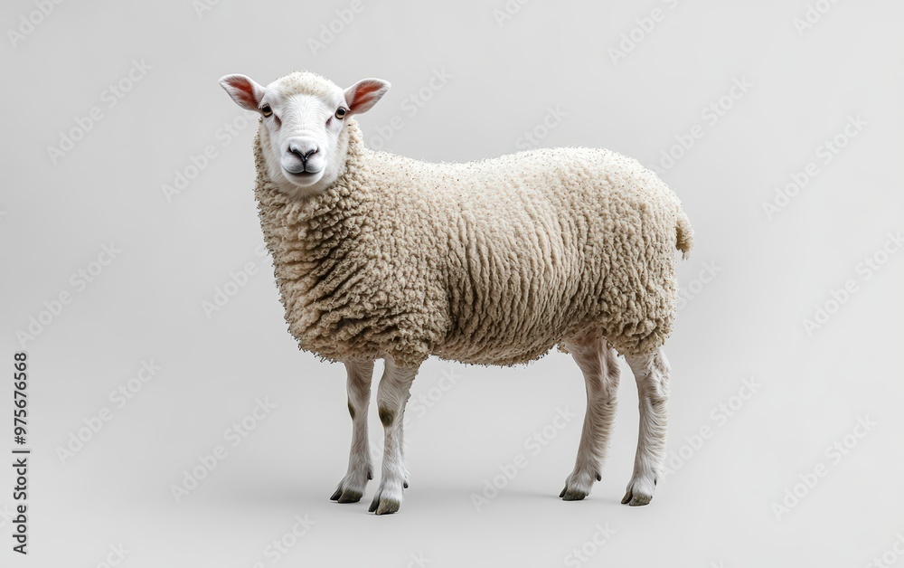 Fototapeta premium Village animal isolated on clear gray background photo