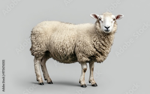 Village animal isolated on clear gray background photo