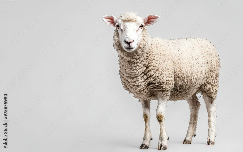 Fototapeta premium Village animal isolated on clear gray background photo