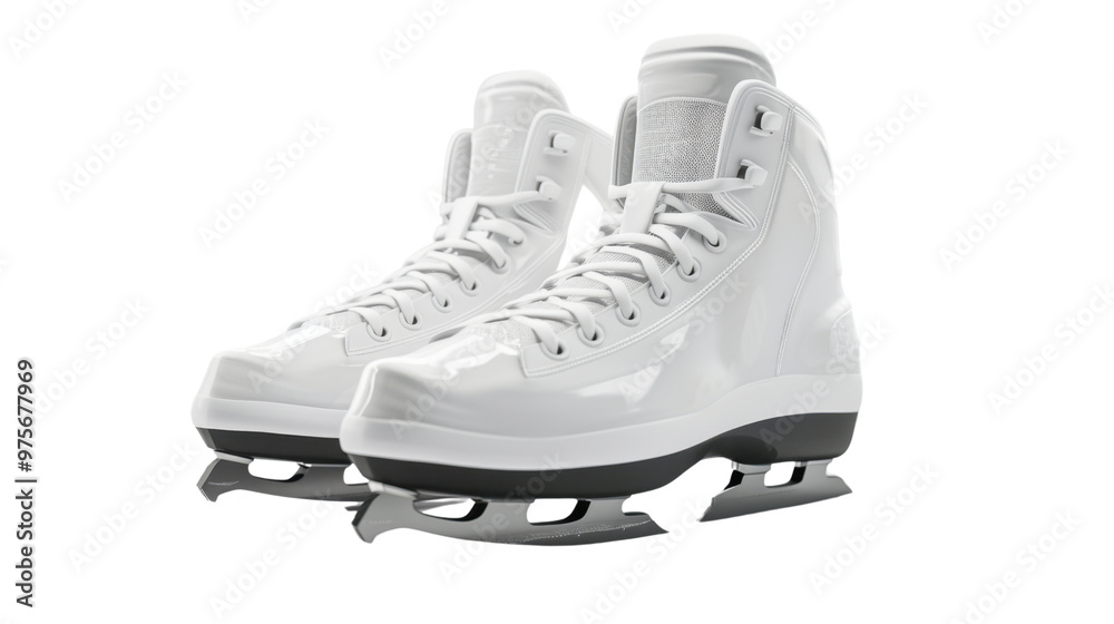 Modern ice skates on transparent background Modern ice skates on transparent background