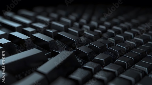 Close-Up of Black Computer Keyboard in Abstract Lighting