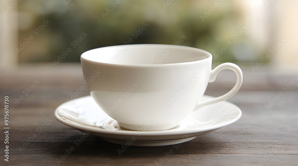 142. A classic white teacup with a matching saucer 142. A classic white teacup with a matching saucer