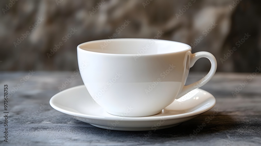 142. A classic white teacup with a matching saucer 142. A classic white teacup with a matching saucer