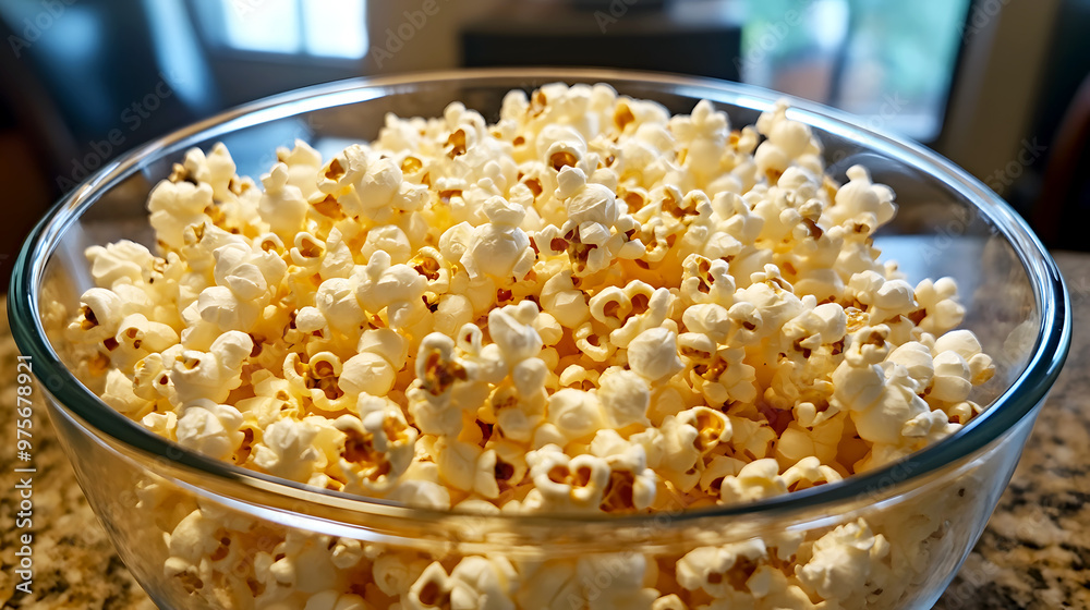 Sweet and salty kettle corn with a slight caramelized coating, filling the air with a deliciously Sweet and salty kettle corn with a slight caramelized coating, filling the air with a deliciously