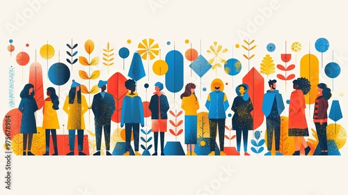 Wallpaper Mural Teamwork flat vector illustrations set. Coworkers characters communication. Team building and business partnership concepts. Businessmen people and geometrical shapes cooperation, collaboration Torontodigital.ca