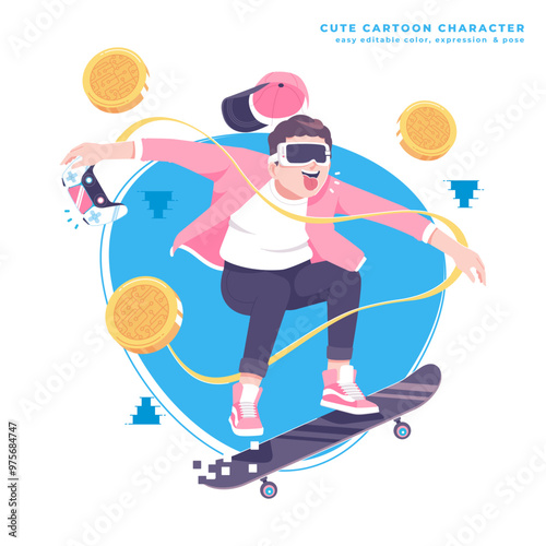 vr gamers concept illustration design