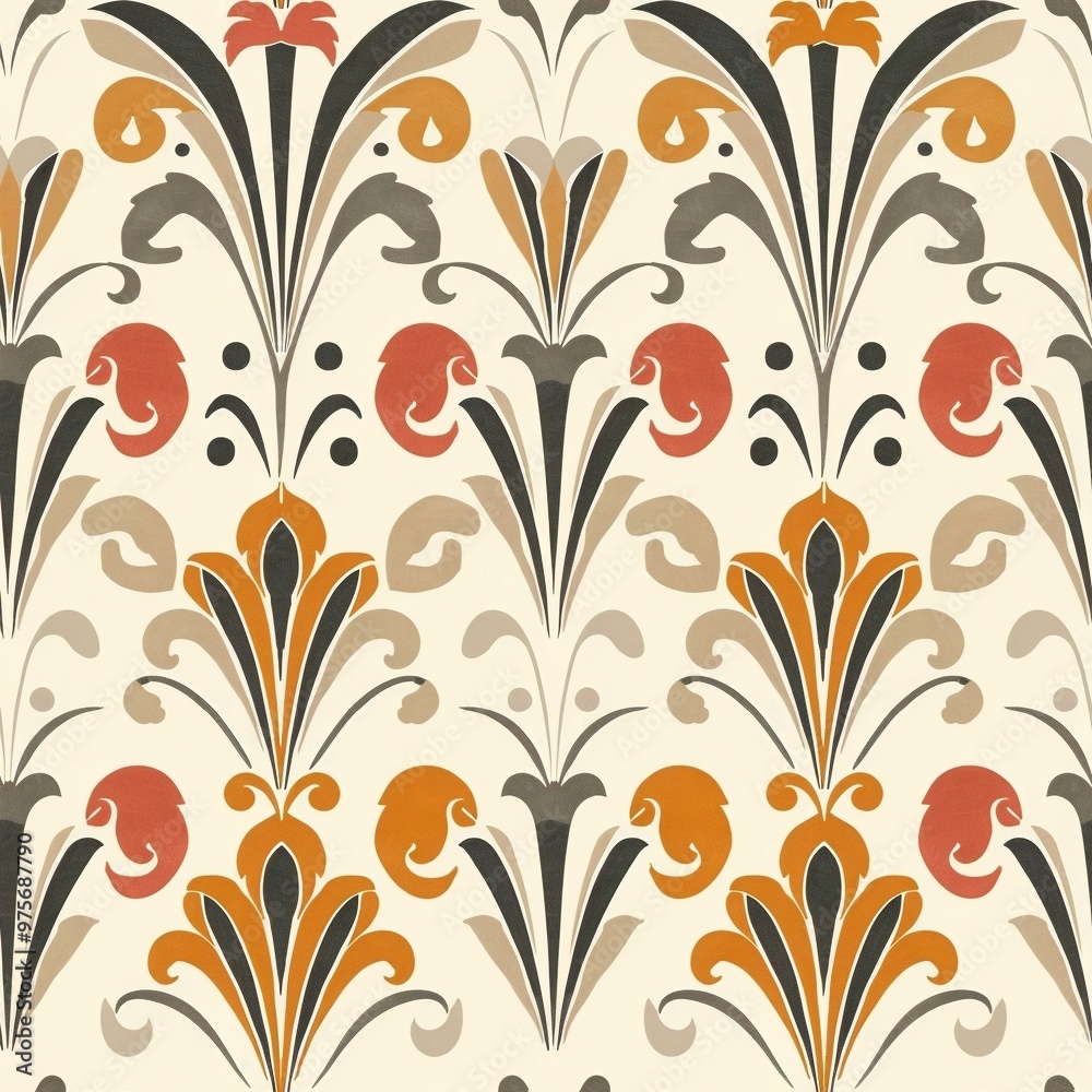 art nouveau style seamless pattern, pastel colours art nouveau style seamless pattern, pastel colours