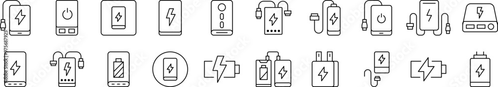Energy, Charger, Battery Line Icon Bundle. Editable Stroke. Minimalistic Linear Pictogram for Design of Cards, Apps, Banners, Posts Energy, Charger, Battery Line Icon Bundle. Editable Stroke. Minimalistic Linear Pictogram for Design of Cards, Apps, Banners, Posts