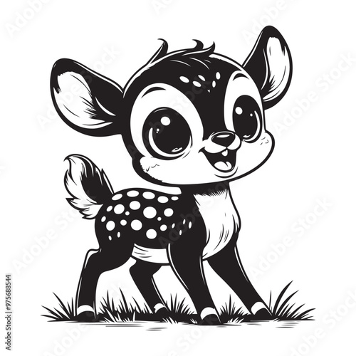 cute deer clipart vector design,awesome cute deer svg,high resolution printable cute deer artwork