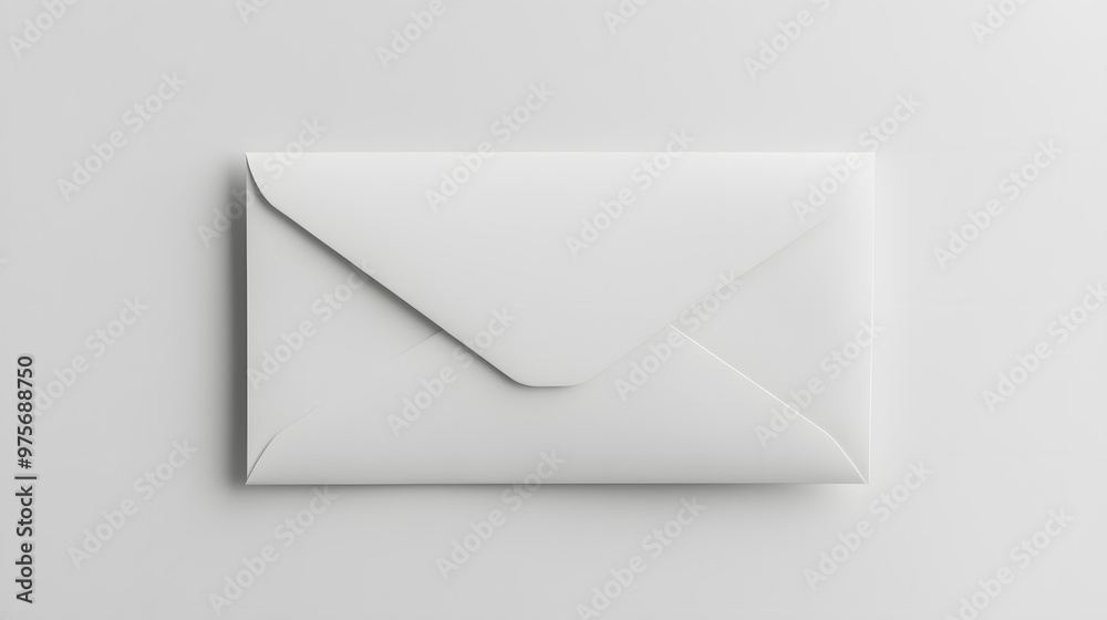 124. A pristine white envelope with a simple seal 124. A pristine white envelope with a simple seal